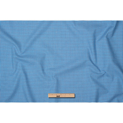 Premium Blue, Black and White Geometric Cotton Dobby Shirting Full