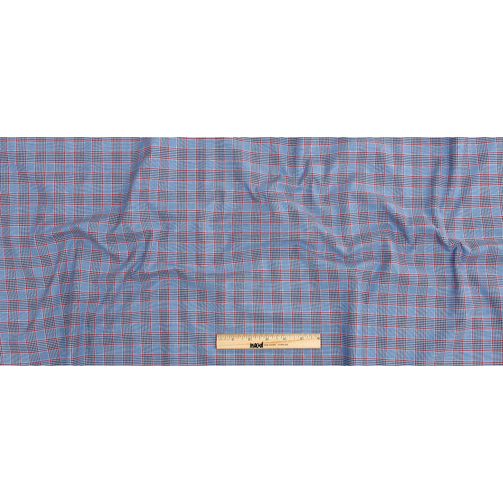 Premium Blue Ribbon and Red Plaid Cotton Shirting Full