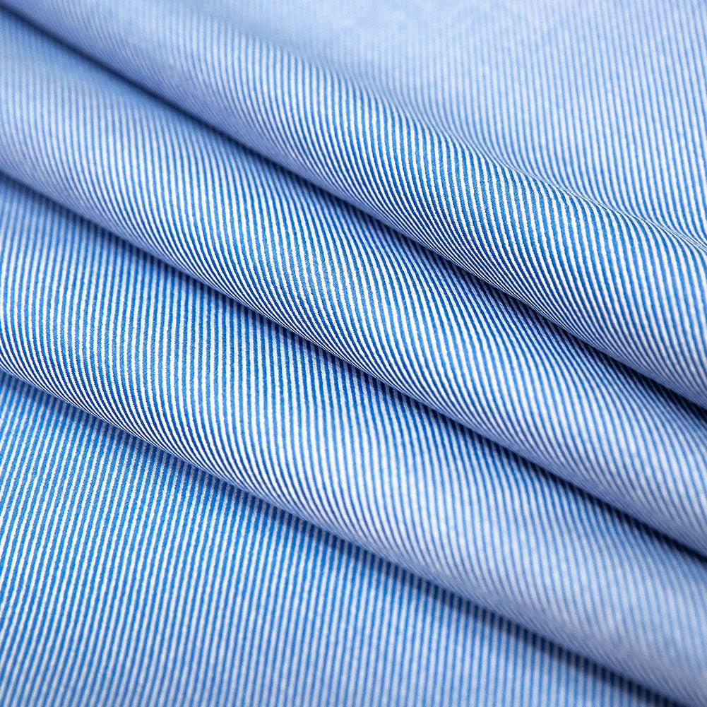 Premium Ultramarine Twill Cotton Shirting Folded