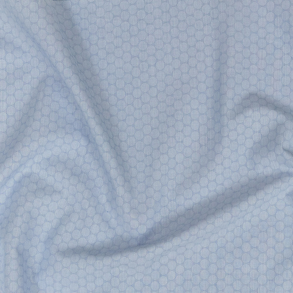 Premium Light Blue Circular Dandelions Cotton Shirting