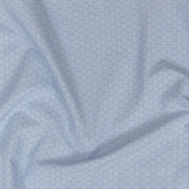 Premium Light Blue Circular Dandelions Cotton Shirting