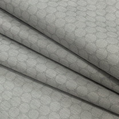 Premium Gray Circular Dandelions Cotton Shirting Folded