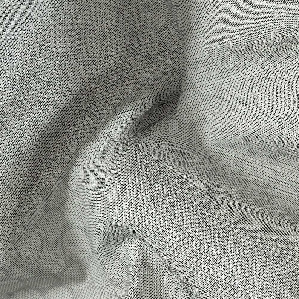 Premium Gray Circular Dandelions Cotton Shirting Detail