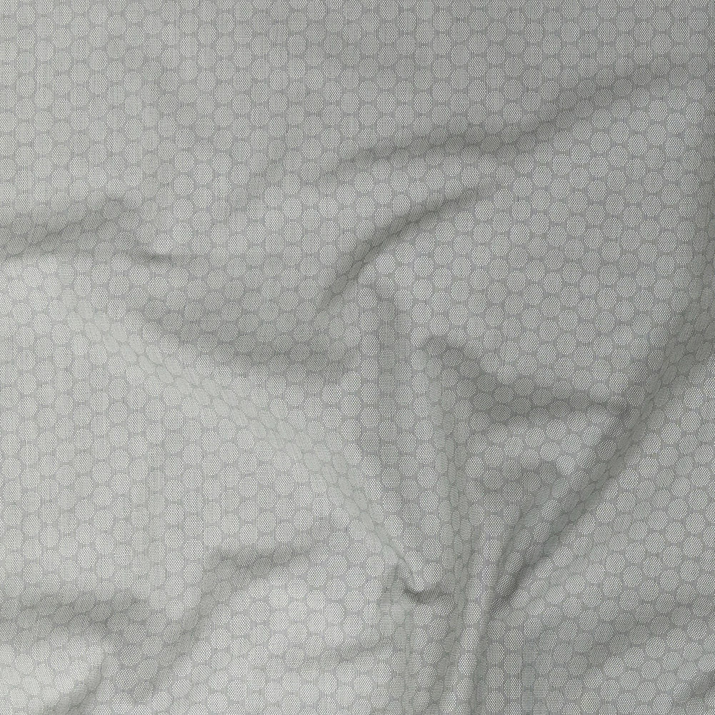 Premium Gray Circular Dandelions Cotton Shirting