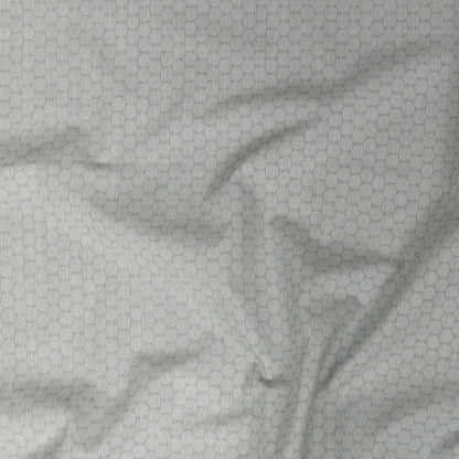 Premium Gray Circular Dandelions Cotton Shirting