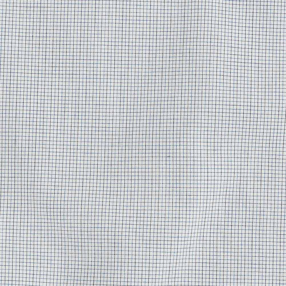 Premium Cornflower Blue and Black Graph Check Cotton Shirting Detail