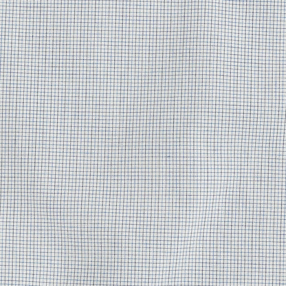 Premium Cornflower Blue and Black Graph Check Cotton Shirting Detail