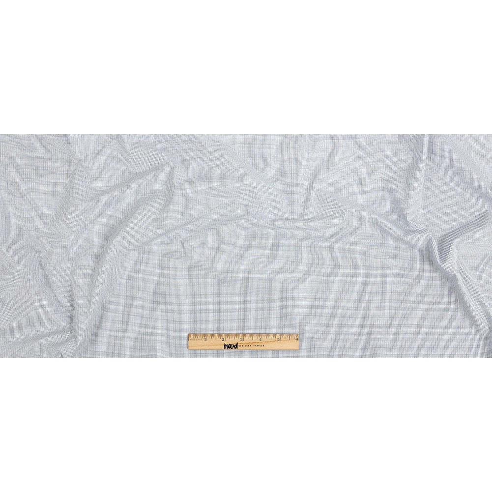 Premium Cornflower Blue and Black Graph Check Cotton Shirting Full