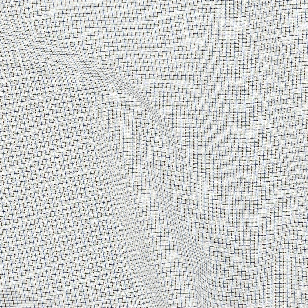 Premium Blue and Brown Graph Check Cotton Shirting Detail