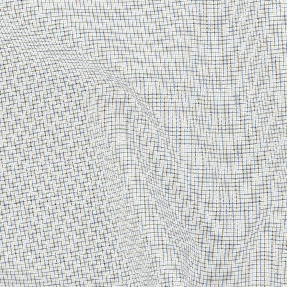 Premium Blue and Brown Graph Check Cotton Shirting Detail