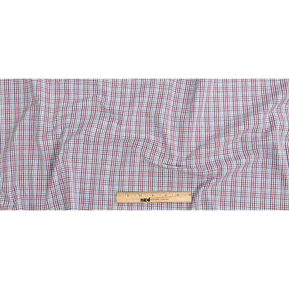 Premium Red, Blue and Gray Minute Plaid Cotton Shirting Full