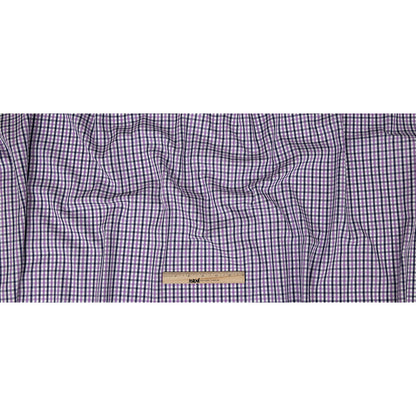 Premium Deep Wisteria and Navy Tattersall Checkered Cotton Shirting Full