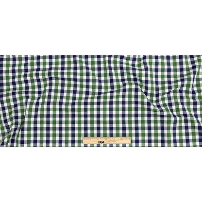Premium Emerald and Navy Large Tattersall Checkered Cotton Shirting Full