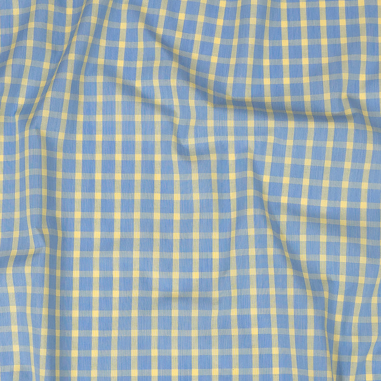 template--25130090922057__main-Premium Yellow and Blue Checkered and Hairline Striped Cotton Shirting