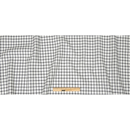 Premium Black and White Plaid Basketweave Cotton Shirting Full
