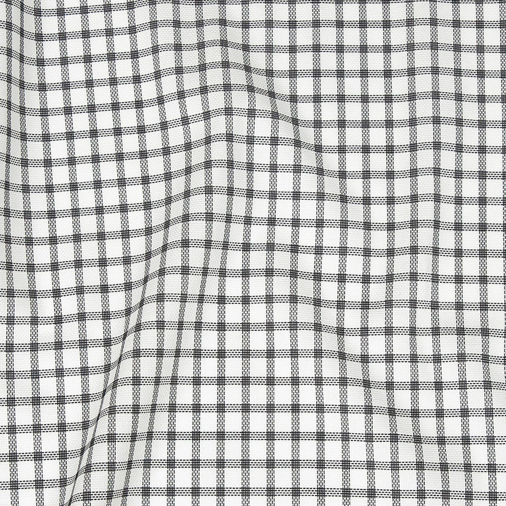Premium Black and White Plaid Basketweave Cotton Shirting