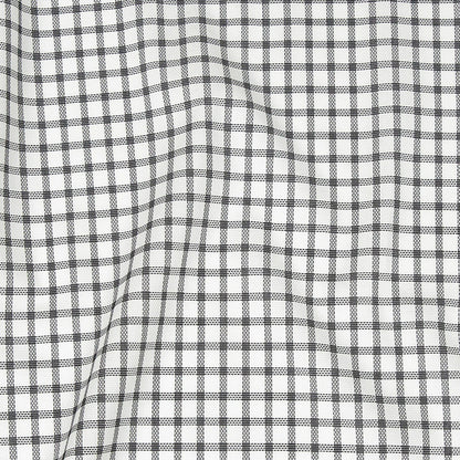 Premium Black and White Plaid Basketweave Cotton Shirting