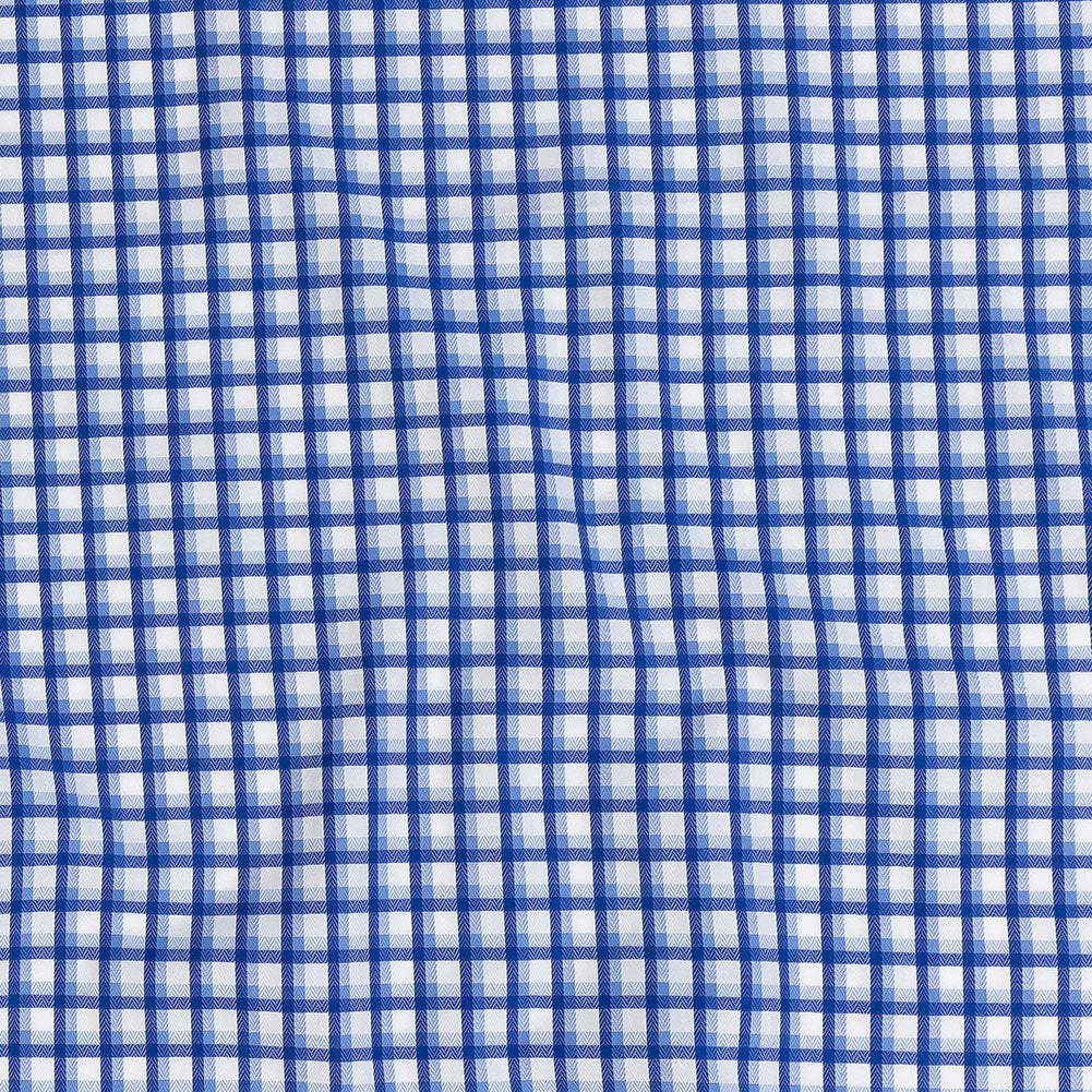 Premium Baja Blue and Hydrangea Shadow Check and Chevron Cotton Dobby Shirting