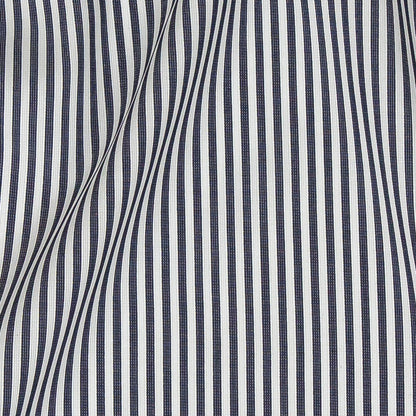 Premium Midnight Navy and White Candy Striped Dobby Cotton Shirting Detail