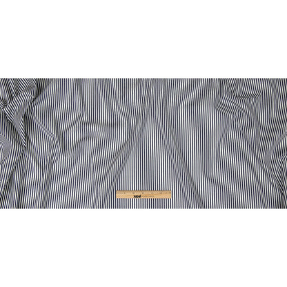 Premium Midnight Navy and White Candy Striped Dobby Cotton Shirting Full