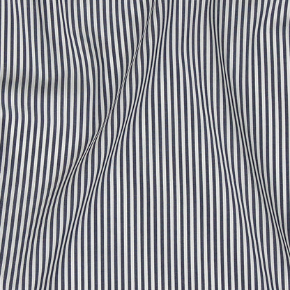 Premium Midnight Navy and White Candy Striped Dobby Cotton Shirting