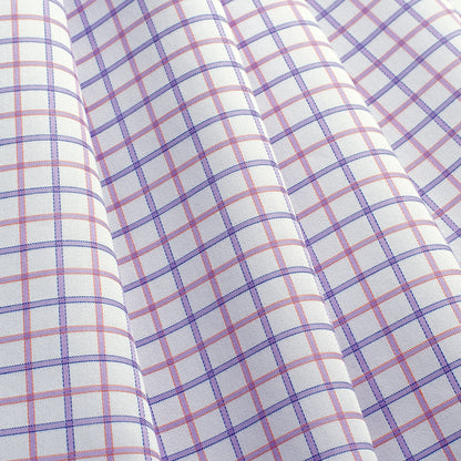 Premium Light Purple and Pink Tattersall Checkered Cotton Shirting Folded