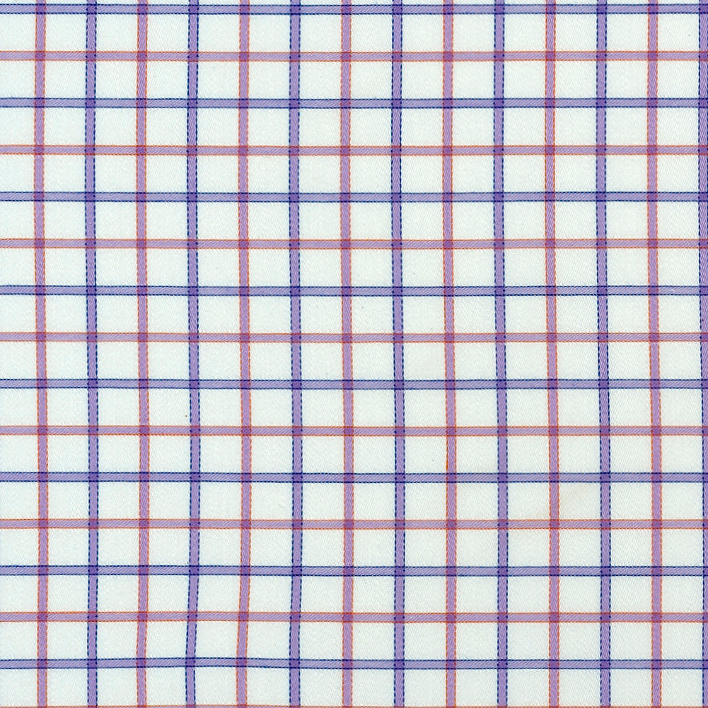 Premium Light Purple and Pink Tattersall Checkered Cotton Shirting Detail