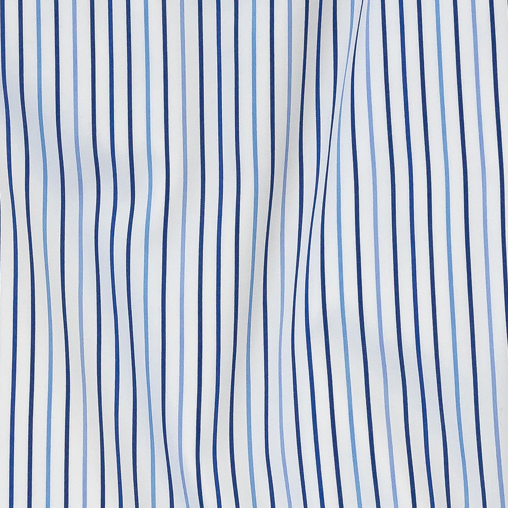 Premium Gradient Blue Pencil Stripes Twill Cotton Shirting Detail