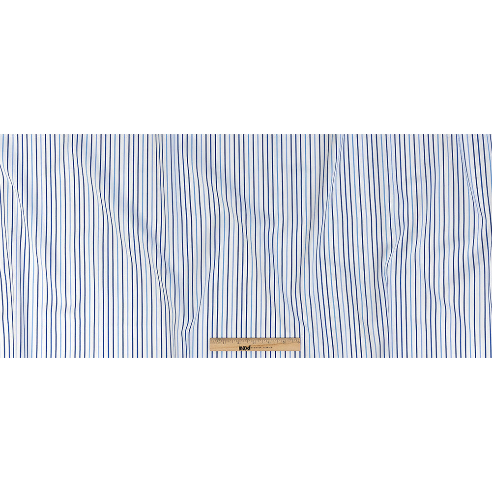 Premium Gradient Blue Pencil Stripes Twill Cotton Shirting Full