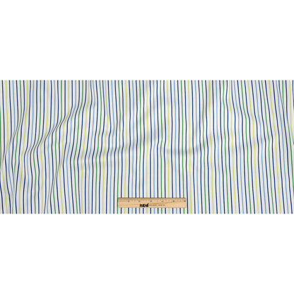 Premium Gradient Green and Blue Pencil Stripes Twill Cotton Shirting Full