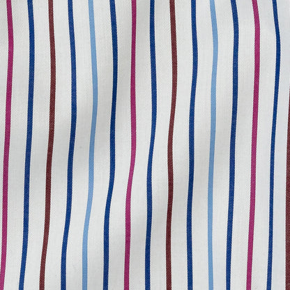 Premium Red, White and Blue Pencil Stripes Twill Cotton Shirting Detail