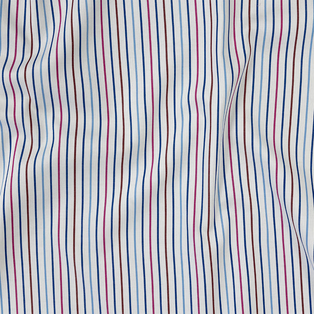 Premium Red, White and Blue Pencil Stripes Twill Cotton Shirting