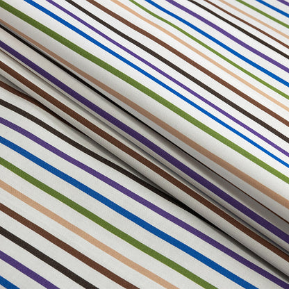Premium Cool-Tones Multicolor Pencil Stripes Dobby Cotton Shirting Folded