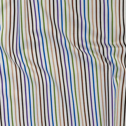 Premium Cool-Tones Multicolor Pencil Stripes Dobby Cotton Shirting