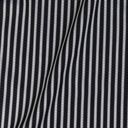 Premium Silver and Espresso Railroad Tracks Cotton Shirting Detail