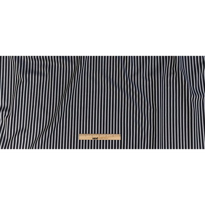 Premium Silver and Espresso Railroad Tracks Cotton Shirting Full