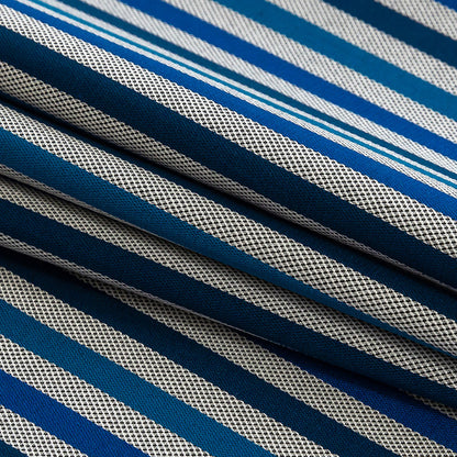 Premium Gradient Blue Bengal Stripes and Checks Cotton Shirting Folded