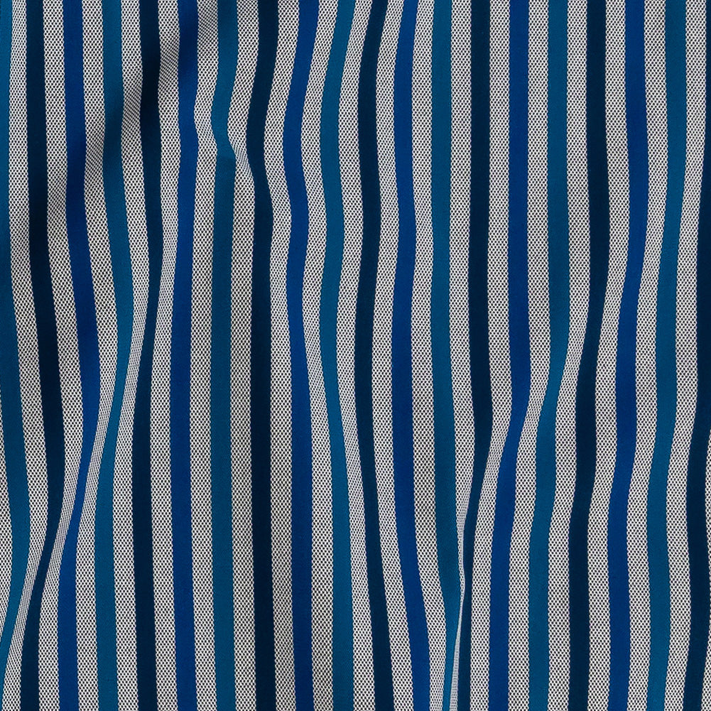 Premium Gradient Blue Bengal Stripes and Checks Cotton Shirting Detail