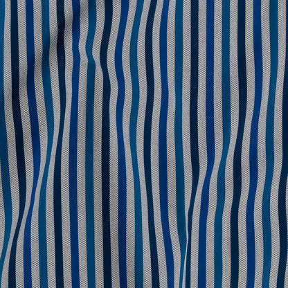 Premium Gradient Blue Bengal Stripes and Checks Cotton Shirting Detail