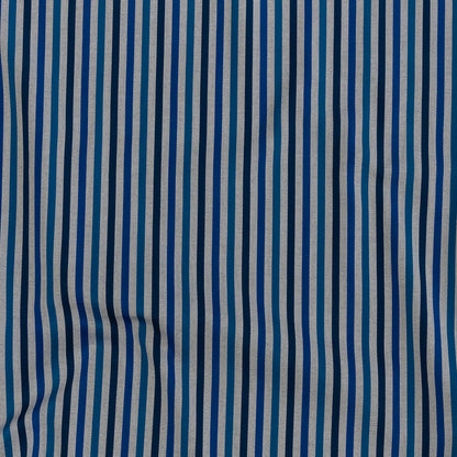 Premium Gradient Blue Bengal Stripes and Checks Cotton Shirting