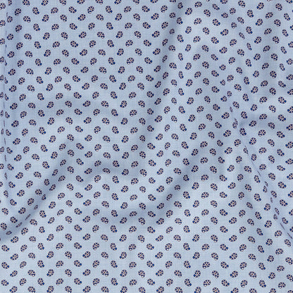 Premium Blue and Red Paisley Printed Cotton Shirting