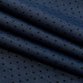 Premium Denim and Black Printed Polka Dots Cotton Shirting Folded