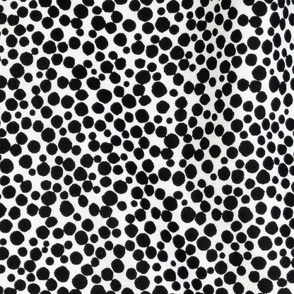 Premium Black and White Circles Printed Twill Cotton Shirting Detail