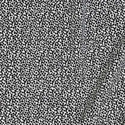 Premium Black and White Circles Printed Twill Cotton Shirting