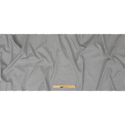 Premium Black and White Checkered Wrinkle Resistant Dobby Cotton Shirting Folded