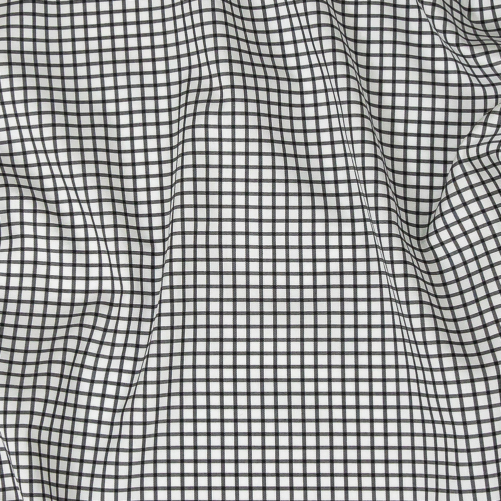 Premium Black and White Checkered Wrinkle Resistant Dobby Cotton Shirting