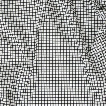 Premium Black and White Checkered Wrinkle Resistant Dobby Cotton Shirting