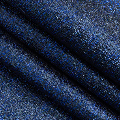 Metallic Royal Blue Crackle Luxury Brocade Detail