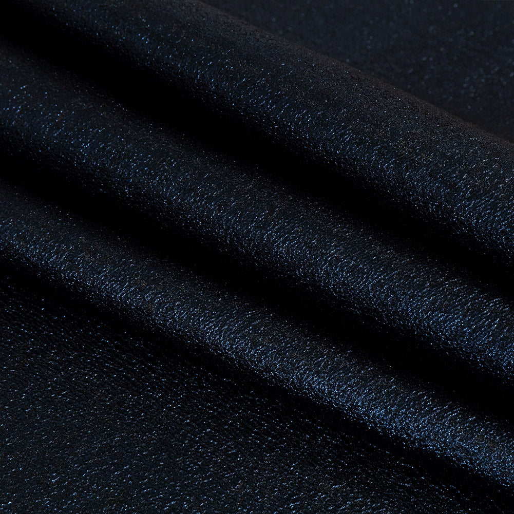 Metallic Navy Crackle Luxury Brocade Detail