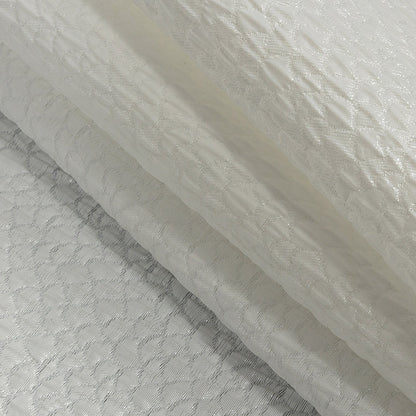 Metallic White Dimensional Scallops Brocade Detail